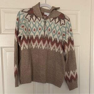 Grace and Lace Quarter-Zip Sweater